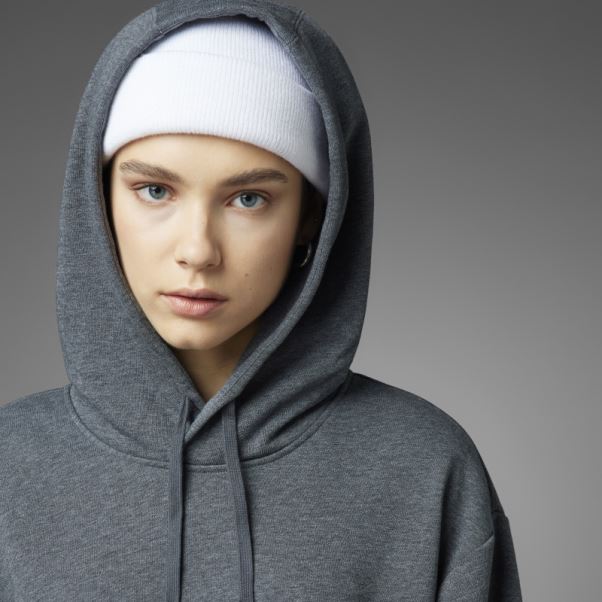 Sweat à Capuche Gris Foncé Chiné Adidas Saint Valentin