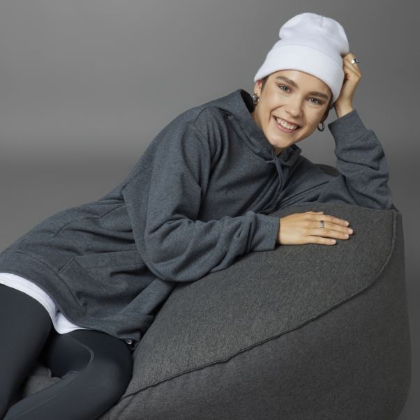 Sweat à Capuche Saint Valentin Gris Foncé Chiné Adidas