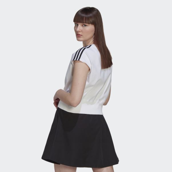 T-shirt Adidas Adicolor Classics Taille Cintrée Blanc