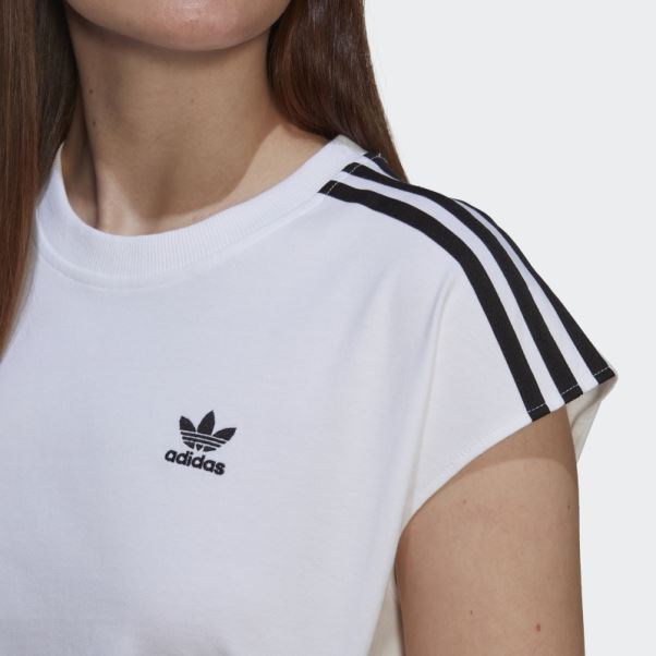 T-shirt Adidas Adicolor Classics Taille Cintrée Blanc