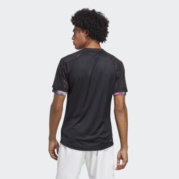 Melbourne Tennis Heat.rdy Raglan Tee Adidas Noir