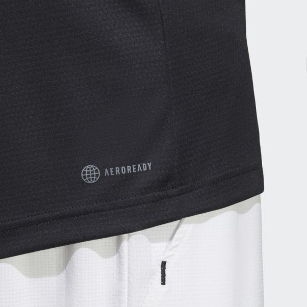 Melbourne Tennis Heat.rdy Raglan Tee Adidas Noir