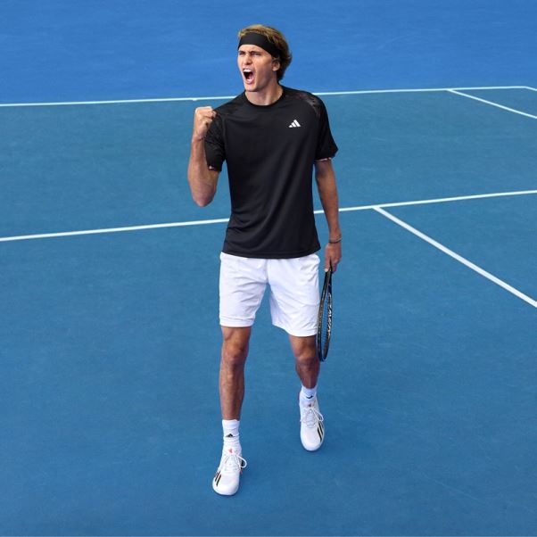 Melbourne Tennis Heat.rdy Raglan Tee Adidas Noir