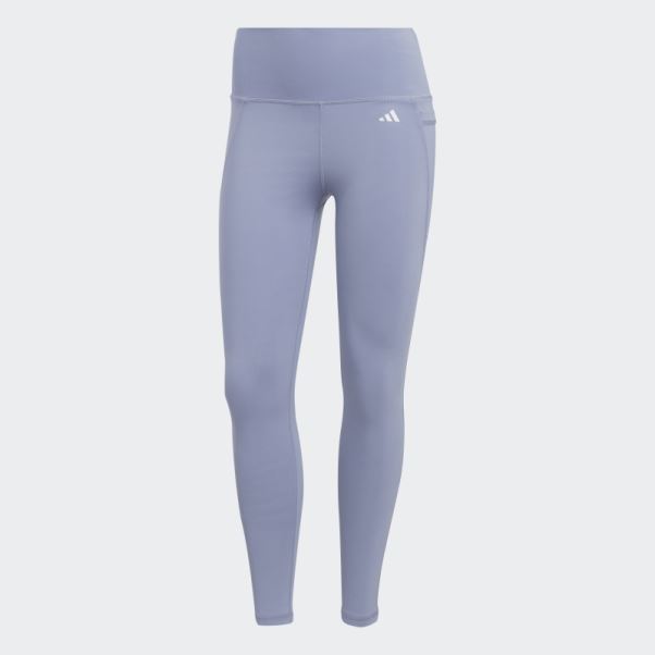 Adidas Optime Stash Pocket Legging Taille Haute 7/8 Argent Violet Mode