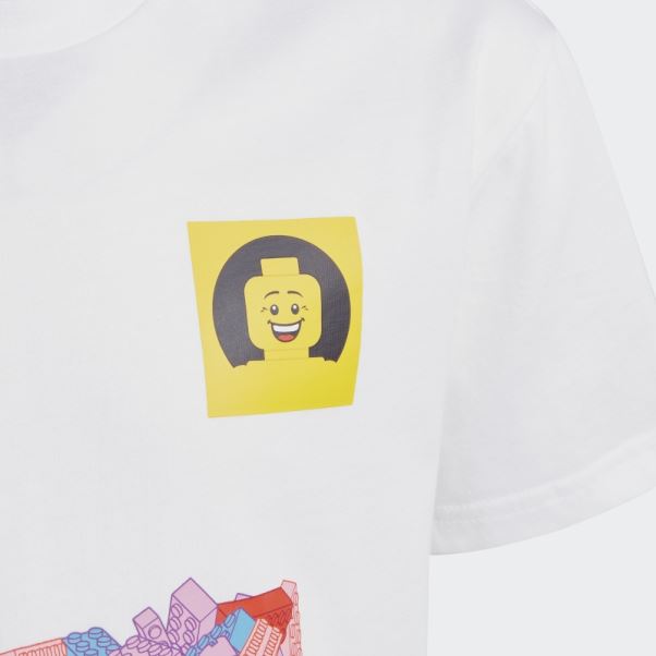 Adidas X Lego Soccer Numéro 10 Graphique Tee Blanc Chaud