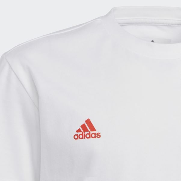 Adidas X Lego Soccer Numéro 10 Graphique Tee Blanc Chaud