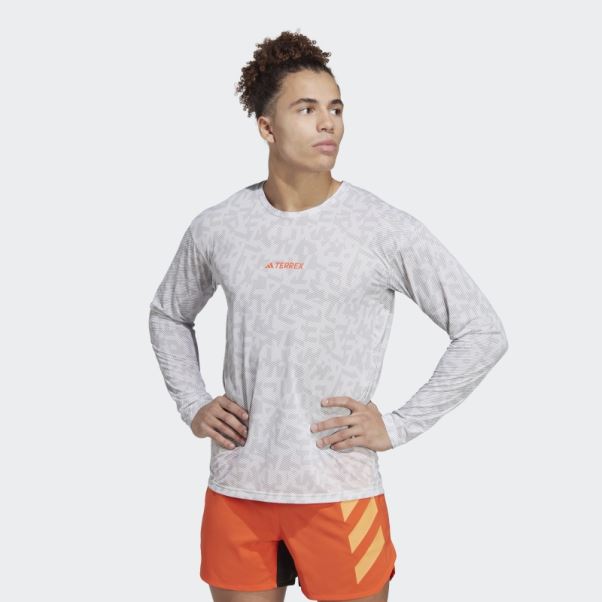 Tee Shirt Manches Longues Terrex Trail Running Adidas Blanc