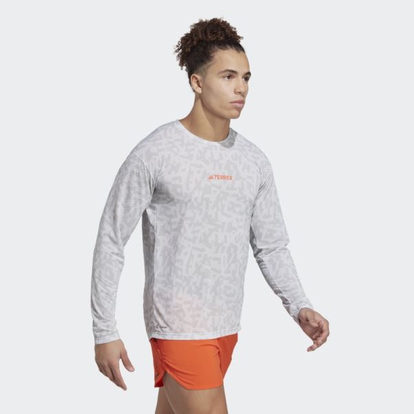 Tee Shirt Manches Longues Terrex Trail Running Adidas Blanc