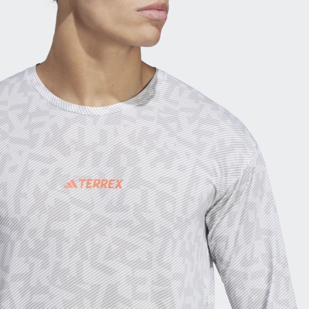 Tee Shirt Manches Longues Terrex Trail Running Adidas Blanc