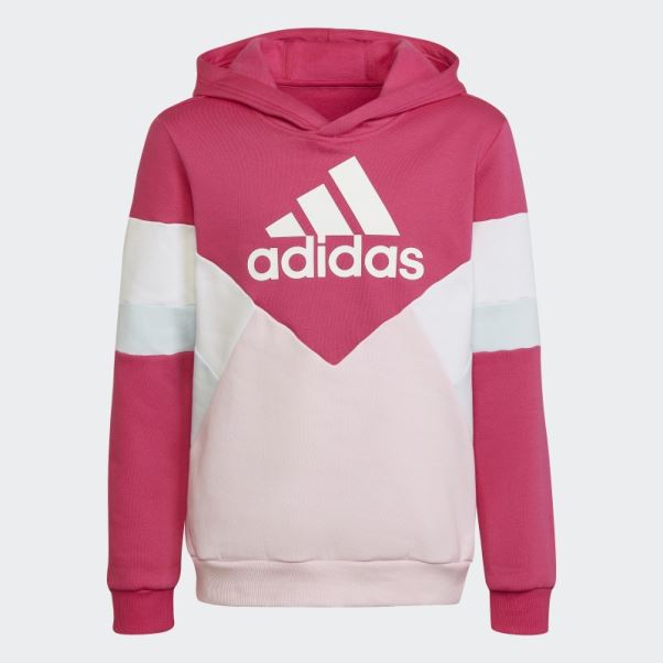 Sweat à Capuche En Molleton Color Block Magenta Real Adidas