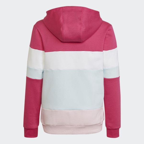 Sweat à Capuche En Molleton Color Block Magenta Real Adidas
