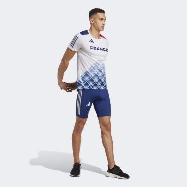 T-shirt Adidas Adizero Promo Blanc