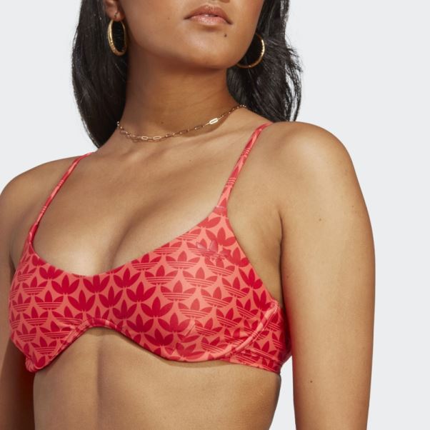 Haut De Maillot De Bain Monogramme Adidas Originals écarlate