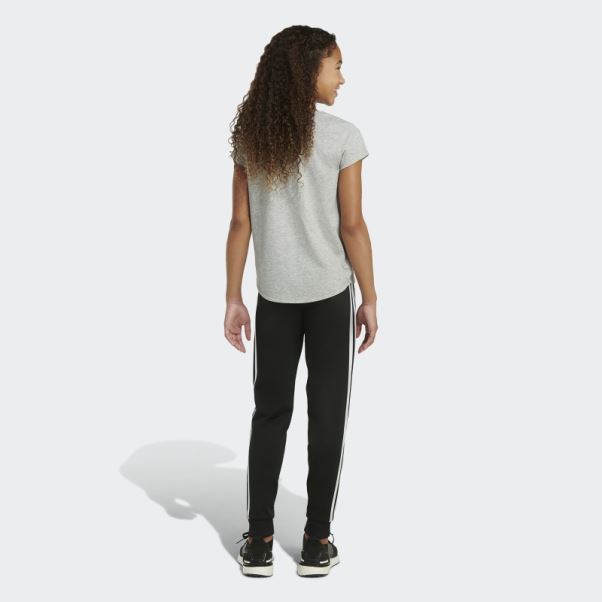 T-shirt Scoop Chiné à Manches Courtes Gris Moyen Adidas