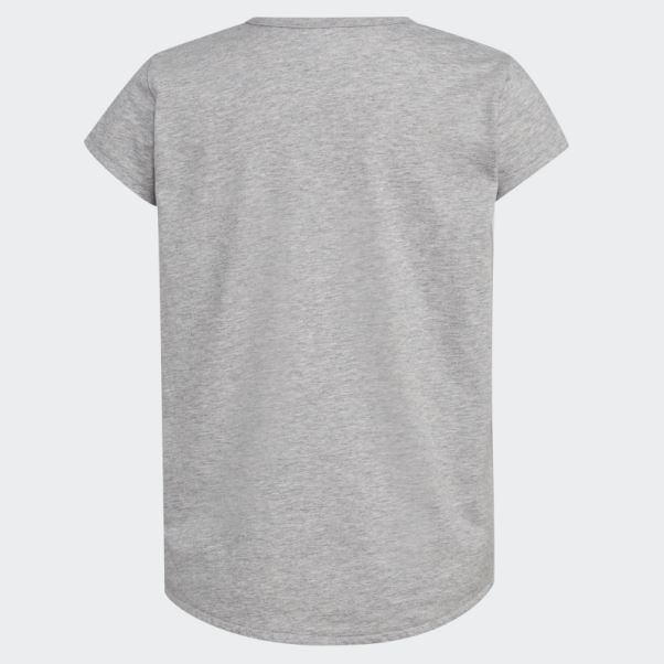 T-shirt Scoop Chiné à Manches Courtes Gris Moyen Adidas