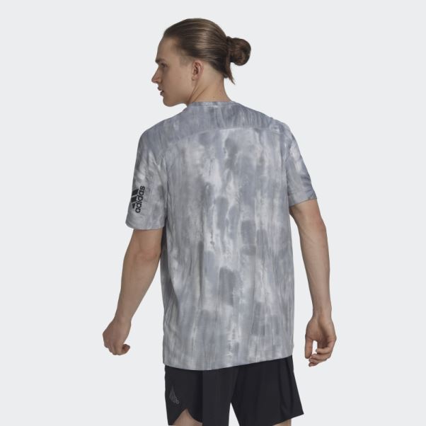 Adidas T-shirt Graphique Overspray Argenté