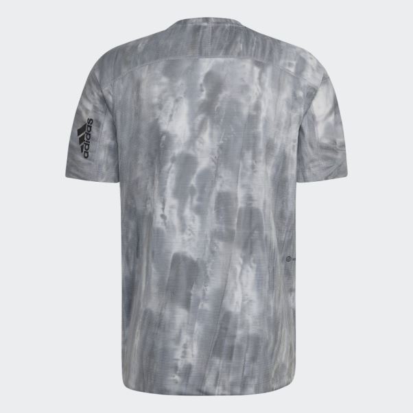 Adidas T-shirt Graphique Overspray Argenté