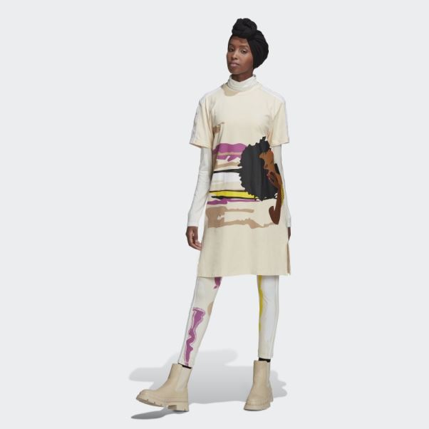 Robe Tee Adidas Thebe Magugu Teinte Ecru