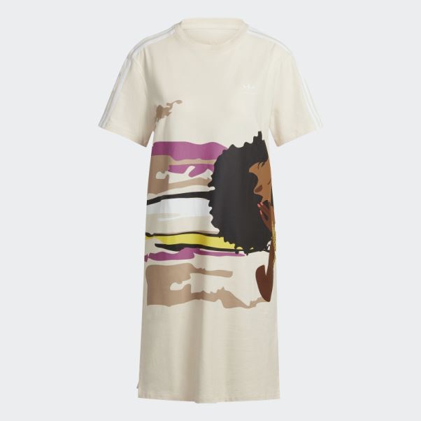 Robe Tee Adidas Thebe Magugu Teinte Ecru