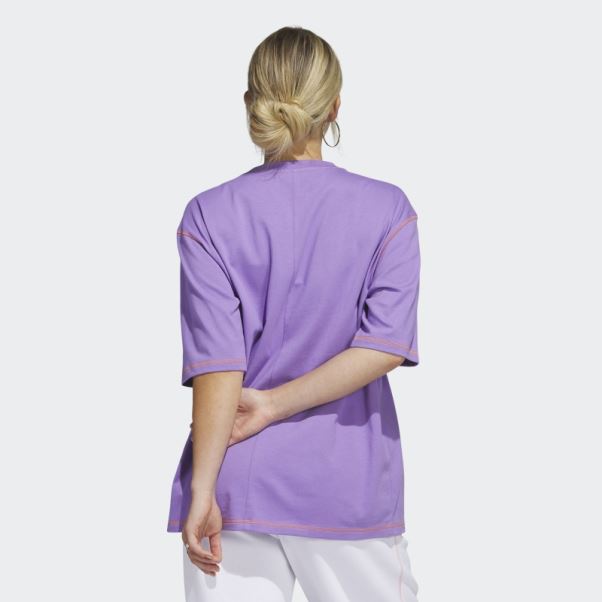 T-shirt à Poche Boyfriend Violet Sport Statement Adidas