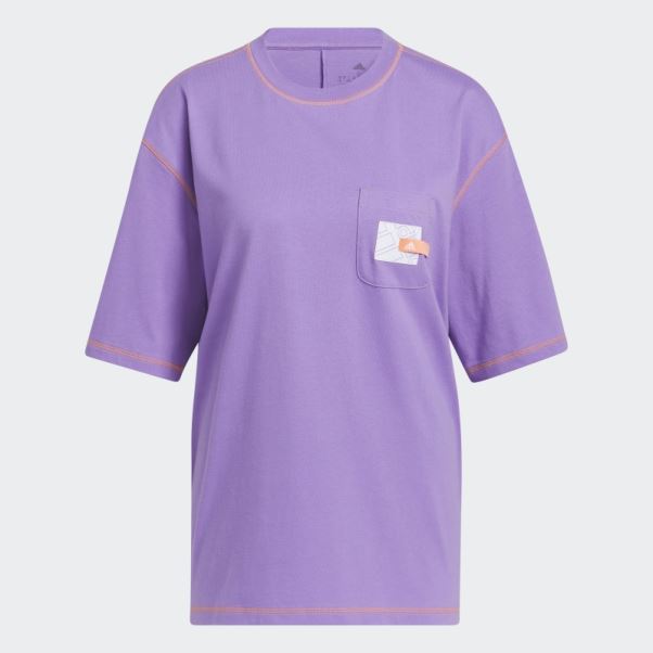 T-shirt à Poche Boyfriend Violet Sport Statement Adidas
