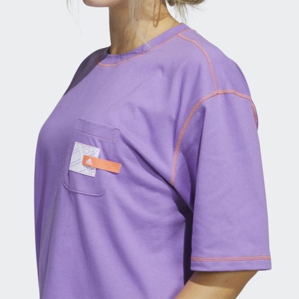 T-shirt à Poche Boyfriend Violet Sport Statement Adidas
