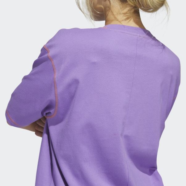 T-shirt à Poche Boyfriend Violet Sport Statement Adidas