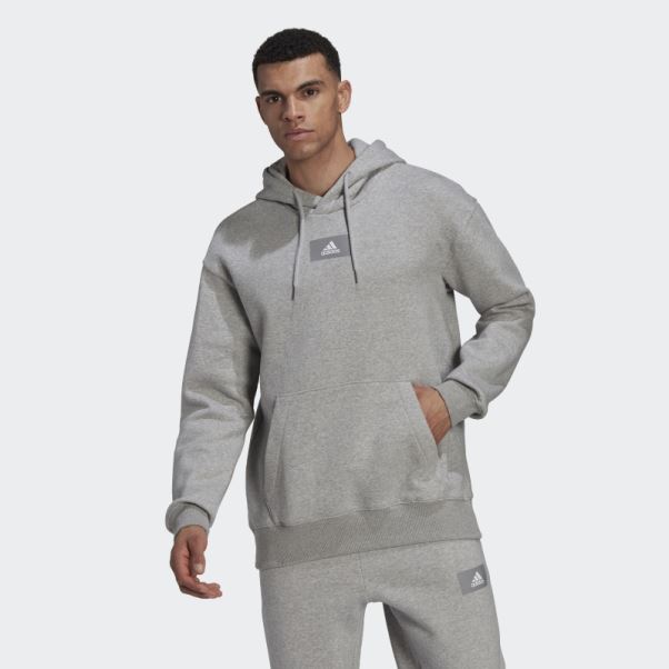 Sweat à Capuche En Molleton De Coton Essentials Feelvivid Gris Moyen Adidas