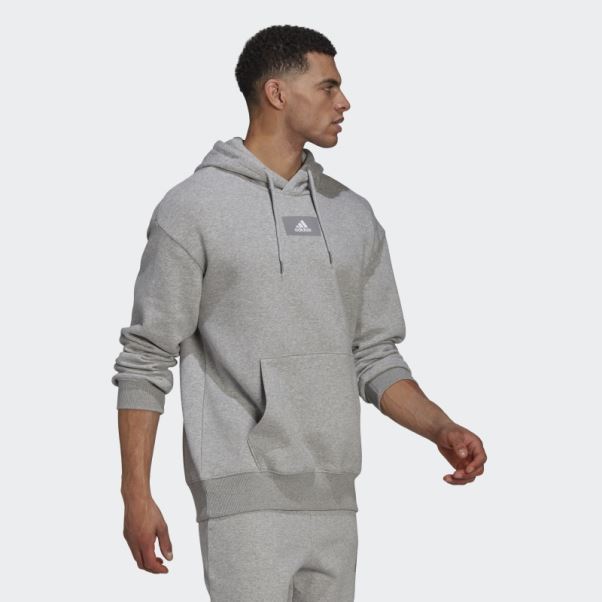 Sweat à Capuche En Molleton De Coton Essentials Feelvivid Gris Moyen Adidas