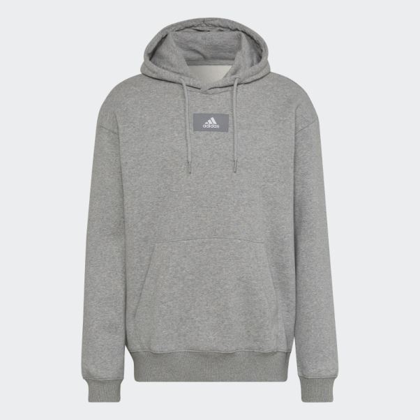 Sweat à Capuche En Molleton De Coton Essentials Feelvivid Gris Moyen Adidas