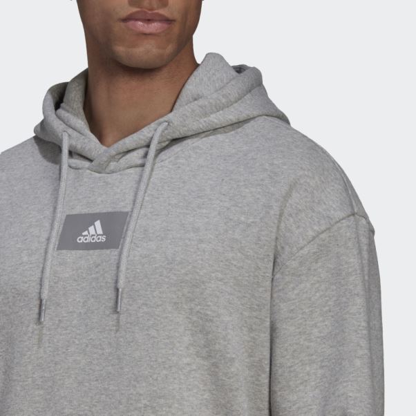 Sweat à Capuche En Molleton De Coton Essentials Feelvivid Gris Moyen Adidas
