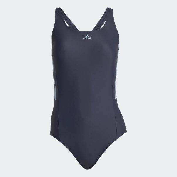 Maillot De Bain Mid 3 Bandes Bleu Marine Adidas