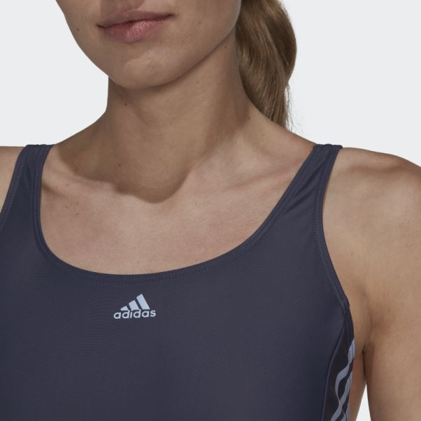 Maillot De Bain Mid 3 Bandes Bleu Marine Adidas