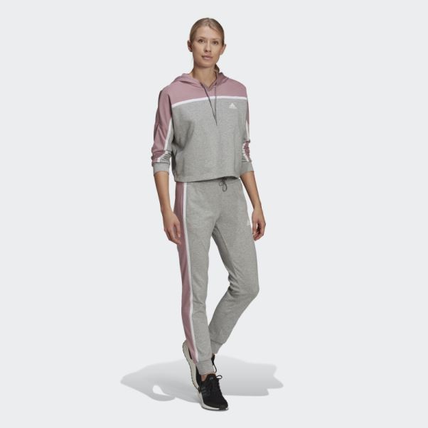 Survetement Adidas Sportswear Subtil Block Gris Moyen Mode