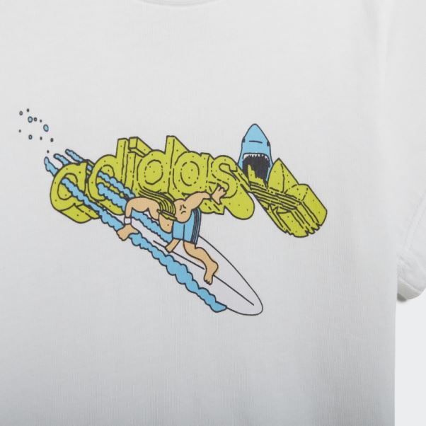 Tee Shirt Graphique Stoked Beach Blanc Adidas