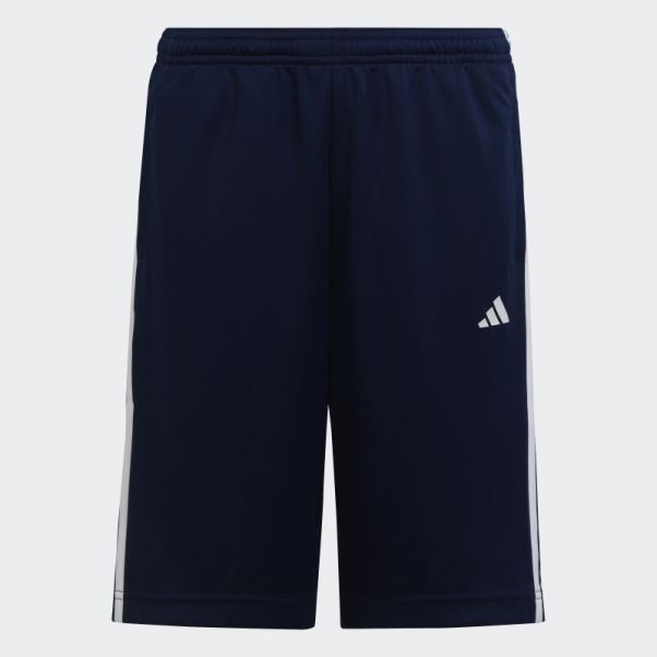Adidas Train Essentials Aeroready 3-stripes Short Regular-fit Bleu Foncé