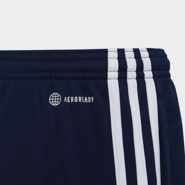 Adidas Train Essentials Aeroready 3-stripes Short Regular-fit Bleu Foncé