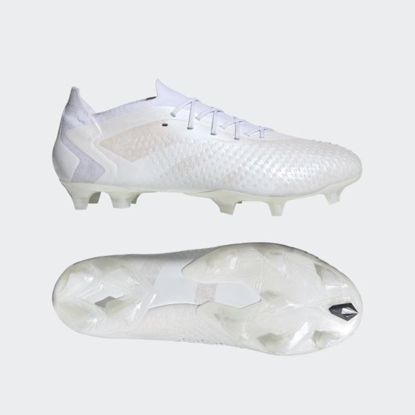Adidas Predator Precision.1 Bottes Basses Pour Sol Ferme Blanc Fashion
