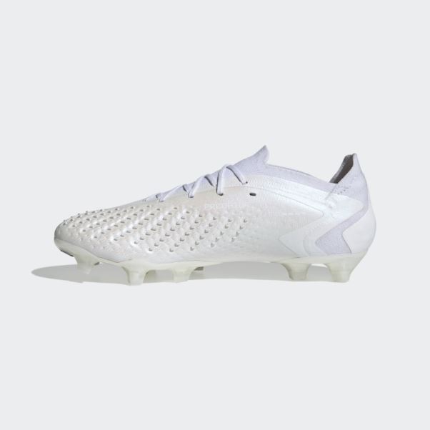 Adidas Predator Precision.1 Bottes Basses Pour Sol Ferme Blanc Fashion
