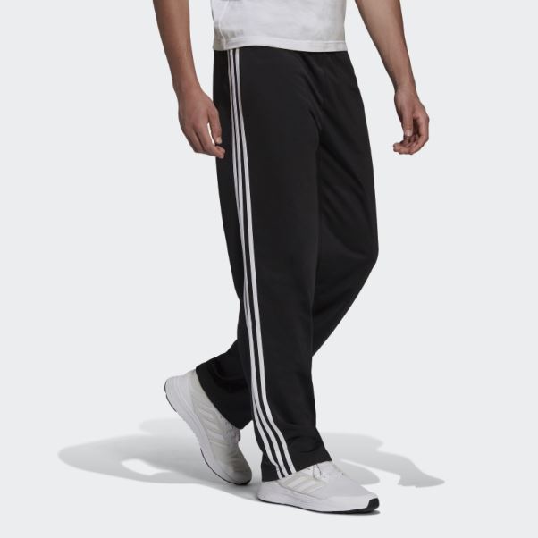 Pantalon De Survêtement Adidas Primegreen Essentials Warm-up Ourlet Ouvert 3 Bandes Noir