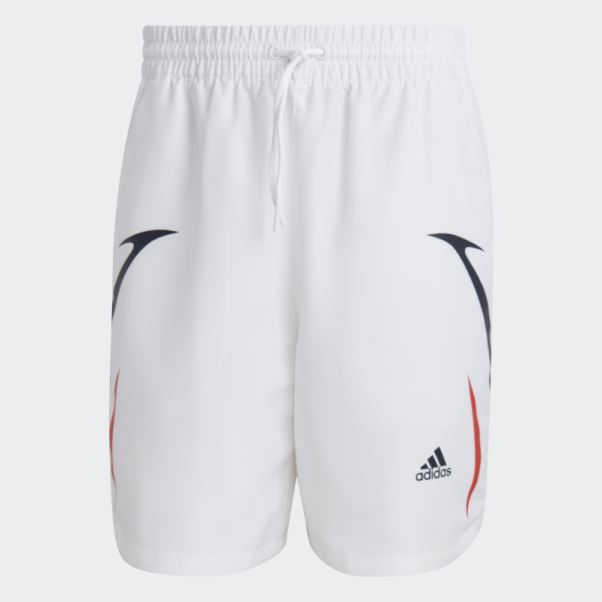 Short Tissé Color Block Adidas Blanc
