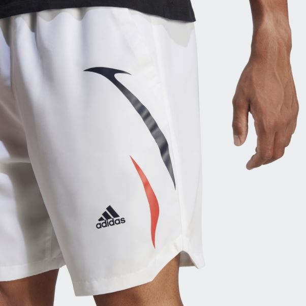 Short Tissé Color Block Adidas Blanc