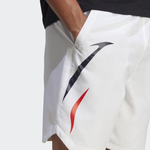 Short Tissé Color Block Adidas Blanc