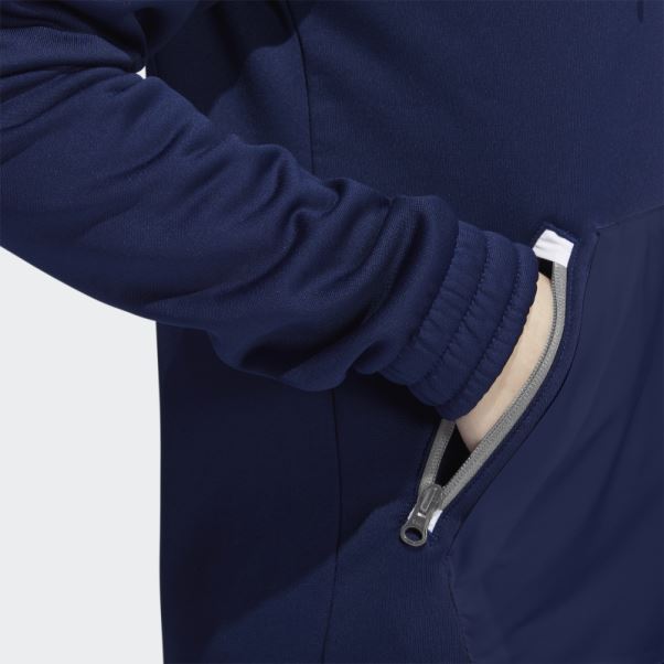 Sweat à Capuche Zippé Bleu Marine Adidas
