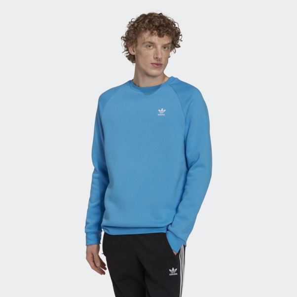 Sweat Adidas Bleu Adicolor Essentials Trèfle Ras Du Cou
