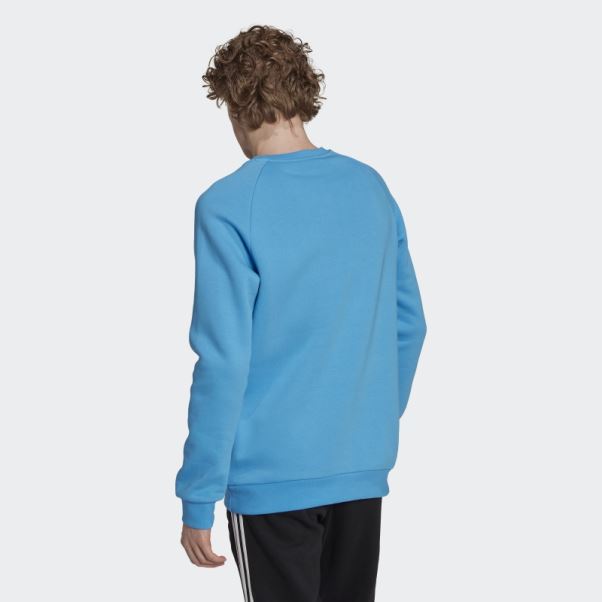 Sweat Adidas Bleu Adicolor Essentials Trèfle Ras Du Cou