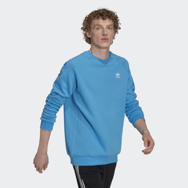 Sweat Adidas Bleu Adicolor Essentials Trèfle Ras Du Cou