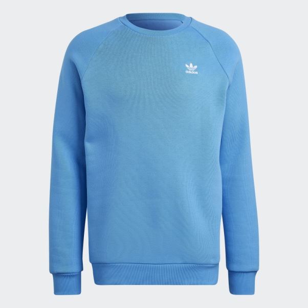 Sweat Adidas Bleu Adicolor Essentials Trèfle Ras Du Cou
