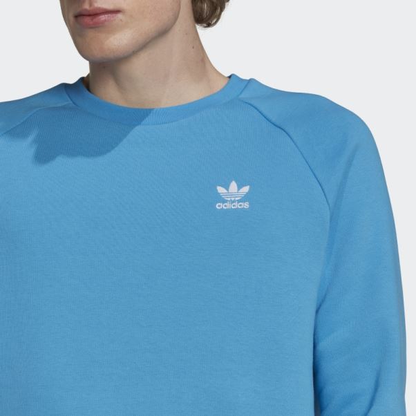 Sweat Adidas Bleu Adicolor Essentials Trèfle Ras Du Cou