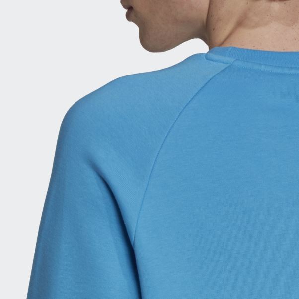 Sweat Adidas Bleu Adicolor Essentials Trèfle Ras Du Cou